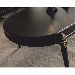 Casa Padrino tavolo da salotto barocco di lusso marrone scuro / oro 128 cm - Mobili barocchi