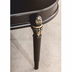 Casa Padrino tavolo da salotto barocco di lusso marrone scuro / oro 128 cm - Mobili barocchi