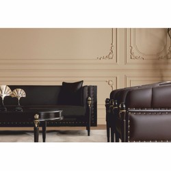 Casa Padrino tavolo da salotto barocco di lusso marrone scuro / oro 128 cm - Mobili barocchi