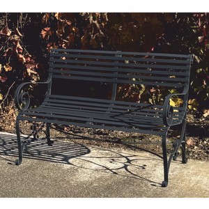 Casa Padrino Art Nouveau Wrought Iron Garden Bench Dark Gray 120 cm - Garden Furniture