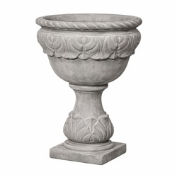 Casa Padrino Baroque Flower Pot Gray Ø 53 x H. 80 cm - Baroque Garden Decor