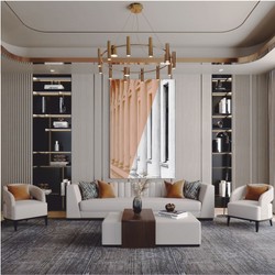 Luxus Wohnzimmer Hotel Sofa Hellgrau Braun Schwarz