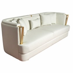 Casa Padrino canapé de salon et hôtel de luxe crema / latón 240 cm - Meubles de luxe