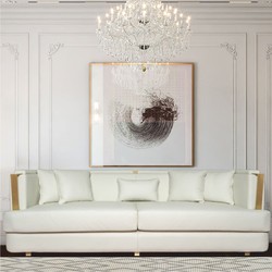 Casa Padrino canapé de salon et hôtel de luxe crema / latón 240 cm - Meubles de luxe