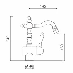 Casa Padrino Grifo de Lavabo Art Nouveau de Lujo Al. 24 cm - Hecho en Italia
