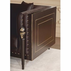 Casa Padrino set da soggiorno barocco di lusso marrone scuro / oro - Mobili in stile barocco