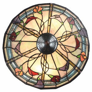 Casa Padrino Art Deco Tiffany Deckenleuchte Bunt Ø 40 cm - Tiffany Leuchten