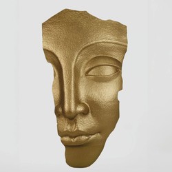 Casa Padrino scultura decorativa da parete XXL volto oro A. 180 cm - Decorazione per soggiorno e ufficio