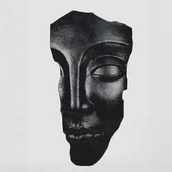 XXL Wanddeko Skulptur Gesicht Schwarz