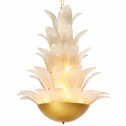 Casa Padrino lustre de luxe laiton antique / gris clair H. 75,5 cm - Qualité de luxe