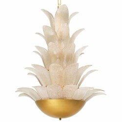 Casa Padrino lustre de luxe laiton antique / gris clair H. 75,5 cm - Qualité de luxe