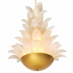 Casa Padrino lustre de luxe laiton antique / gris clair H. 75,5 cm - Qualité de luxe
