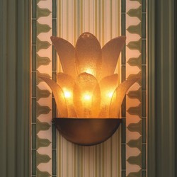 Casa Padrino Luxury Wall Light Antique Brass / Light Gray H. 40 cm - Luxury Lighting