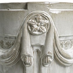 Casa Padrino maceta barroco de lujo de cerámica gris claro Ø 50 x Al. 62 cm - Decoración de jardín