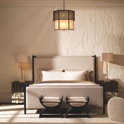 Luxus Hocker Sitzhocker Schwarz Creme