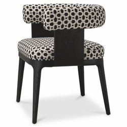 Casa Padrino silla de comedor de lujo con reposabrazos blanco / negro Al. 73 cm - Muebles de comedor
	
