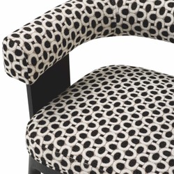 Casa Padrino silla de comedor de lujo con reposabrazos blanco / negro Al. 73 cm - Muebles de comedor
	
