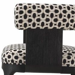 Casa Padrino silla de comedor de lujo con reposabrazos blanco / negro Al. 73 cm - Muebles de comedor
	
