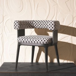 Casa Padrino silla de comedor de lujo con reposabrazos blanco / negro Al. 73 cm - Muebles de comedor
	
