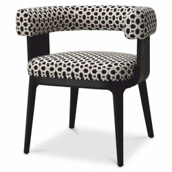 Casa Padrino silla de comedor de lujo con reposabrazos blanco / negro Al. 73 cm - Muebles de comedor
	
