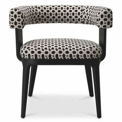 Casa Padrino silla de comedor de lujo con reposabrazos blanco / negro Al. 73 cm - Muebles de comedor
	
