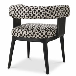 Casa Padrino silla de comedor de lujo con reposabrazos blanco / negro Al. 73 cm - Muebles de comedor
	
