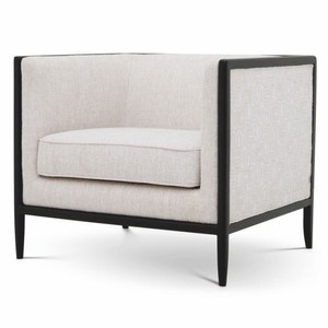 Casa Padrino Luxury Living Room & Hotel Armchair Cream / Black 78 cm - Luxury Furniture