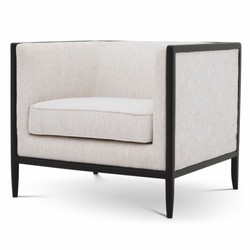 Casa Padrino sillón de salón y hotel de lujo crema / negro 78 cm - Muebles de lujo