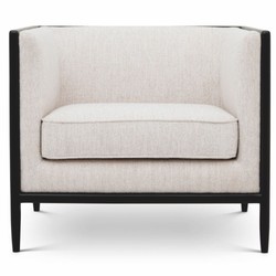 Casa Padrino sillón de salón y hotel de lujo crema / negro 78 cm - Muebles de lujo