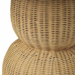 Casa Padrino table à manger de luxe en rotin naturel Ø 80 cm - Mobilier de salle à manger en rotin