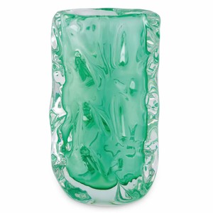 Casa Padrino Luxury Glass Vase Green H. 31 cm - Luxury Decorative Accessories