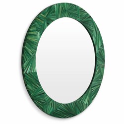 Casa Padrino Espejo de Lujo Verde Ø 120 cm - Espejo de Pared Redondo - Calidad de Lujo