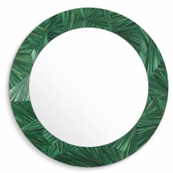 Casa Padrino Espejo de Lujo Verde Ø 120 cm - Espejo de Pared Redondo - Calidad de Lujo