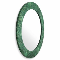 Casa Padrino Espejo de Lujo Verde Ø 120 cm - Espejo de Pared Redondo - Calidad de Lujo