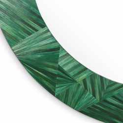 Casa Padrino Espejo de Lujo Verde Ø 120 cm - Espejo de Pared Redondo - Calidad de Lujo