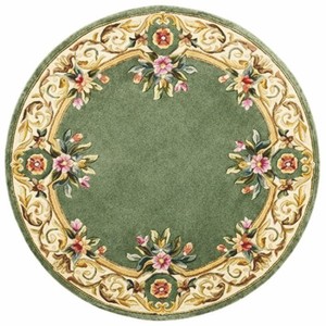 Casa Padrino Tappeto da Soggiorno Barocco di Lusso Verde / Crema / Multicolore - Varie Misure