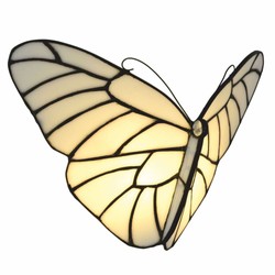 Casa Padrino Art Deco Tiffany LED Wall Light Butterfly White / Black - Tiffany Lighting