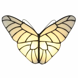 Casa Padrino Art Deco Tiffany LED Wall Light Butterfly White / Black - Tiffany Lighting