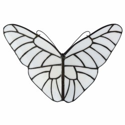 Casa Padrino Art Deco Tiffany LED Wall Light Butterfly White / Black - Tiffany Lighting