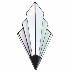 Casa Padrino Art Deco Tiffany Wandleuchte Weiß / Schwarz H. 39 cm - Tiffany Leuchten