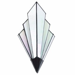 Casa Padrino Art Deco Tiffany Wall Lamp White / Black H. 39 cm - Tiffany Lighting