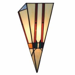 Casa Padrino Lampada da Parete Tiffany Art Déco Multicolore A. 38 cm - Illuminazione Tiffany