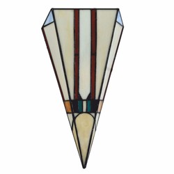 Casa Padrino Lampada da Parete Tiffany Art Déco Multicolore A. 38 cm - Illuminazione Tiffany