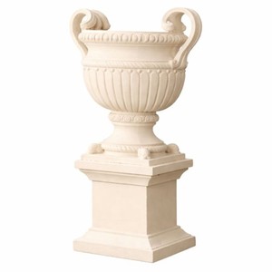 Casa Padrino Luxus Barock Keramik Blumentopf Creme Ø 72 x H. 78 cm - Garten Deko