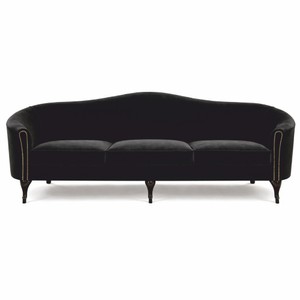 Casa Padrino Luxus Barock Samt Sofa Schwarz 280 cm - Barock Wohnzimmer Möbel