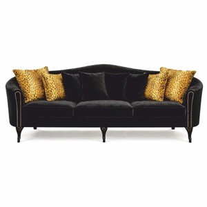 Prunkvolles Luxus Barock Samt Sofa Schwarz Prunkvolles Luxus Barock Samt Sofa Schwarz