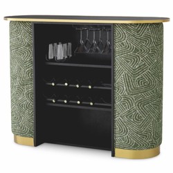 Casa Padrino barra de bar de lujo con tapa de vidrio verde / negro / latón 140 cm - Muebles de bar