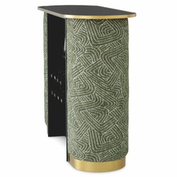 Casa Padrino barra de bar de lujo con tapa de vidrio verde / negro / latón 140 cm - Muebles de bar