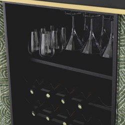 Casa Padrino barra de bar de lujo con tapa de vidrio verde / negro / latón 140 cm - Muebles de bar