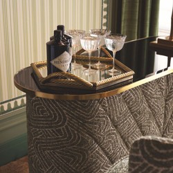 Casa Padrino barra de bar de lujo con tapa de vidrio verde / negro / latón 140 cm - Muebles de bar
